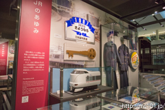[京都鉄道博物館] パネル展示の一部、JRのあゆみ、首都圏で見たようなHMとか、旅立ちJR西日本号とか懐かしいです。