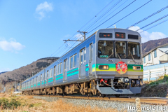 [秩父鉄道波久礼～樋口間] 1520列車、7503F、長瀞火祭りHM付き、現在はこの場所に入ることはできません。