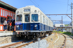[上田電鉄別所線下之郷駅] 19列車、7200系7255F、はくたか553号で上田に着いて乗ったのは「4」運行の最後、下之郷止まりの7255Fでした。