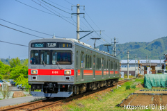 [上田電鉄別所線寺下～神畑間] 19列車、1000系1001F、本日は4運行で、この列車限りで入庫。