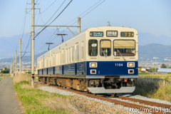 [上田電鉄別所線八木沢～別所温泉間] 43列車、1000系1004F、まるまどりーむ号mimaki