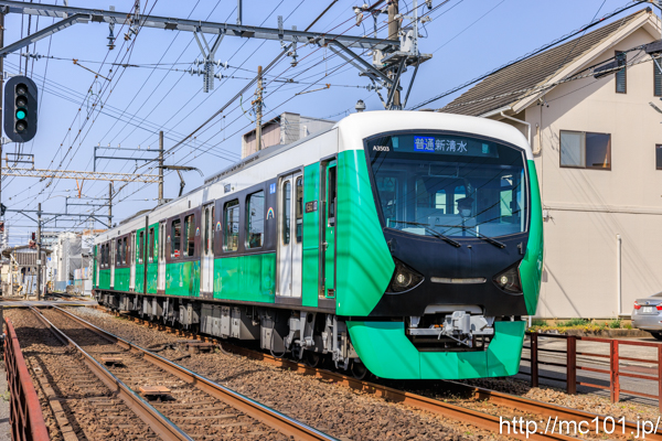 静岡鉄道静岡清水線 音羽町～春日町間で撮影した静岡鉄道A3000形A3503を先頭とする列車(A3003F)の写真