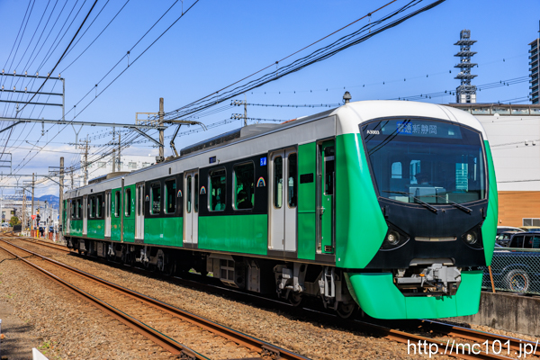 静岡鉄道静岡清水線 柚木～長沼間で撮影した静岡鉄道A3000形A3003を先頭とする列車(A3003F)の写真