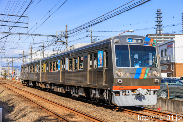 静岡鉄道静岡清水線 柚木～長沼間で撮影した静岡鉄道1000形1008を先頭とする列車(1008F)の写真