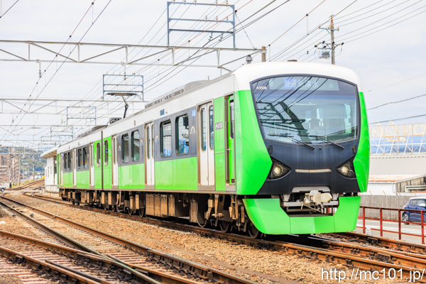 静岡鉄道静岡清水線 県総合運動場駅付近で撮影した静岡鉄道A3000形A3508を先頭とする列車(A3008F)の写真