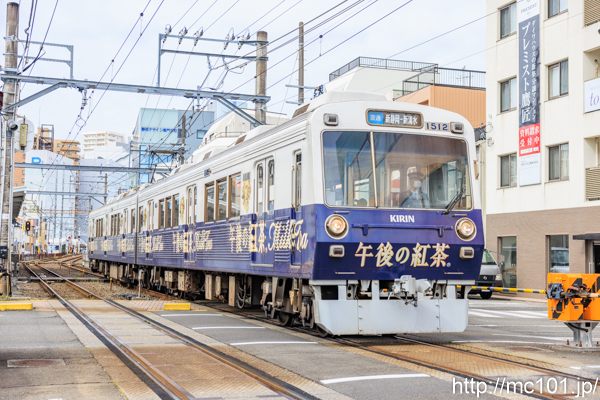 静岡鉄道静岡清水線 日吉町駅付近で撮影した静岡鉄道1000形1512を先頭とする列車(1012F)の写真