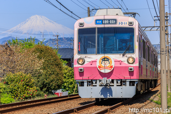 静岡鉄道静岡清水線 御門台～狐ヶ崎間で撮影した静岡鉄道1000形1011を先頭とする列車(1011F)の写真