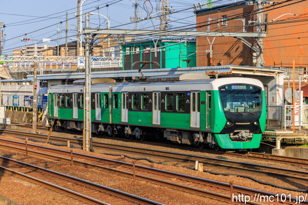 静岡鉄道静岡清水線 桜橋駅付近で撮影した静岡鉄道A3000形A3003を先頭とする列車(A3003F)の写真
