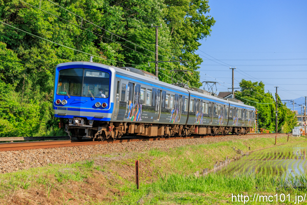 伊豆箱根鉄道駿豆線 三島二日町～大場間で撮影した伊豆箱根鉄道3000系3009を先頭とする列車(3505F)の写真