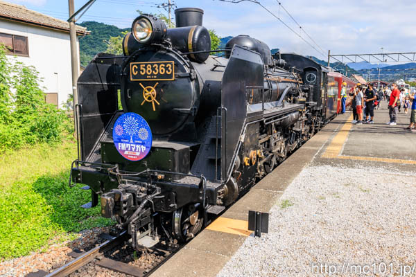 秩父鉄道秩父本線 寄居駅で撮影した秩父鉄道C58 363号機 + 12系客車の写真