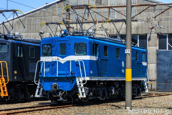 秩父鉄道秩父本線広瀬川原車両基地 で撮影した秩父鉄道デキ100形103号機  の写真