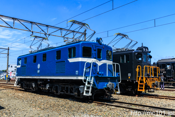 秩父鉄道秩父本線広瀬川原車両基地 で撮影した秩父鉄道デキ100形103号機  の写真