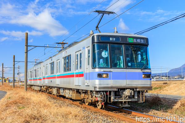 上毛電気鉄道上毛線粕川～膳間 で撮影した上毛電気鉄道800形811 他 の写真