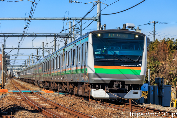 JR東日本高崎線吹上～行田間 で撮影したJR東日本E233系3000番台クハE232-3011 他 の写真