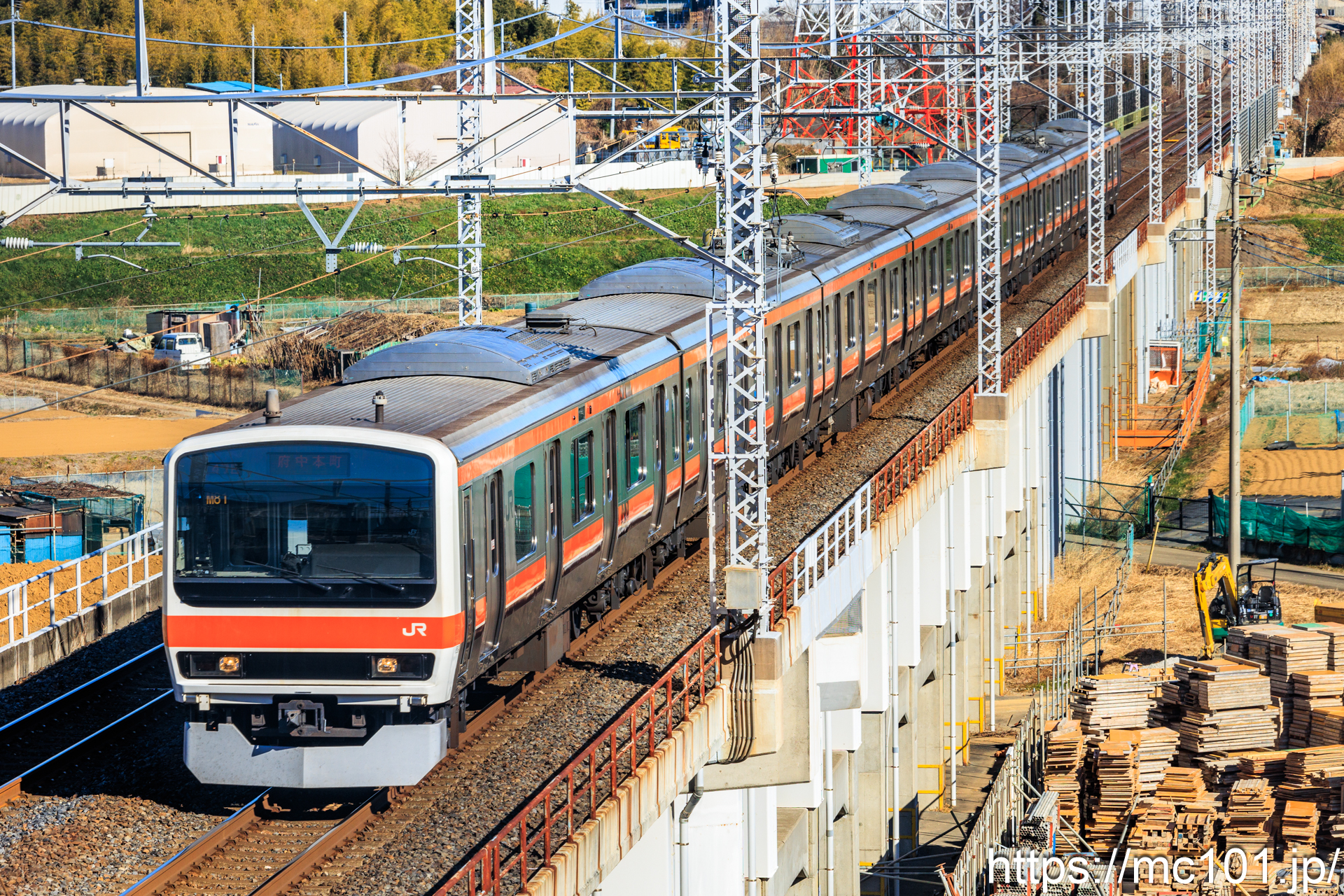 JR東日本武蔵野線北朝霞～西浦和間 で撮影したJR東日本209系500番台クハ208-506 他 の写真