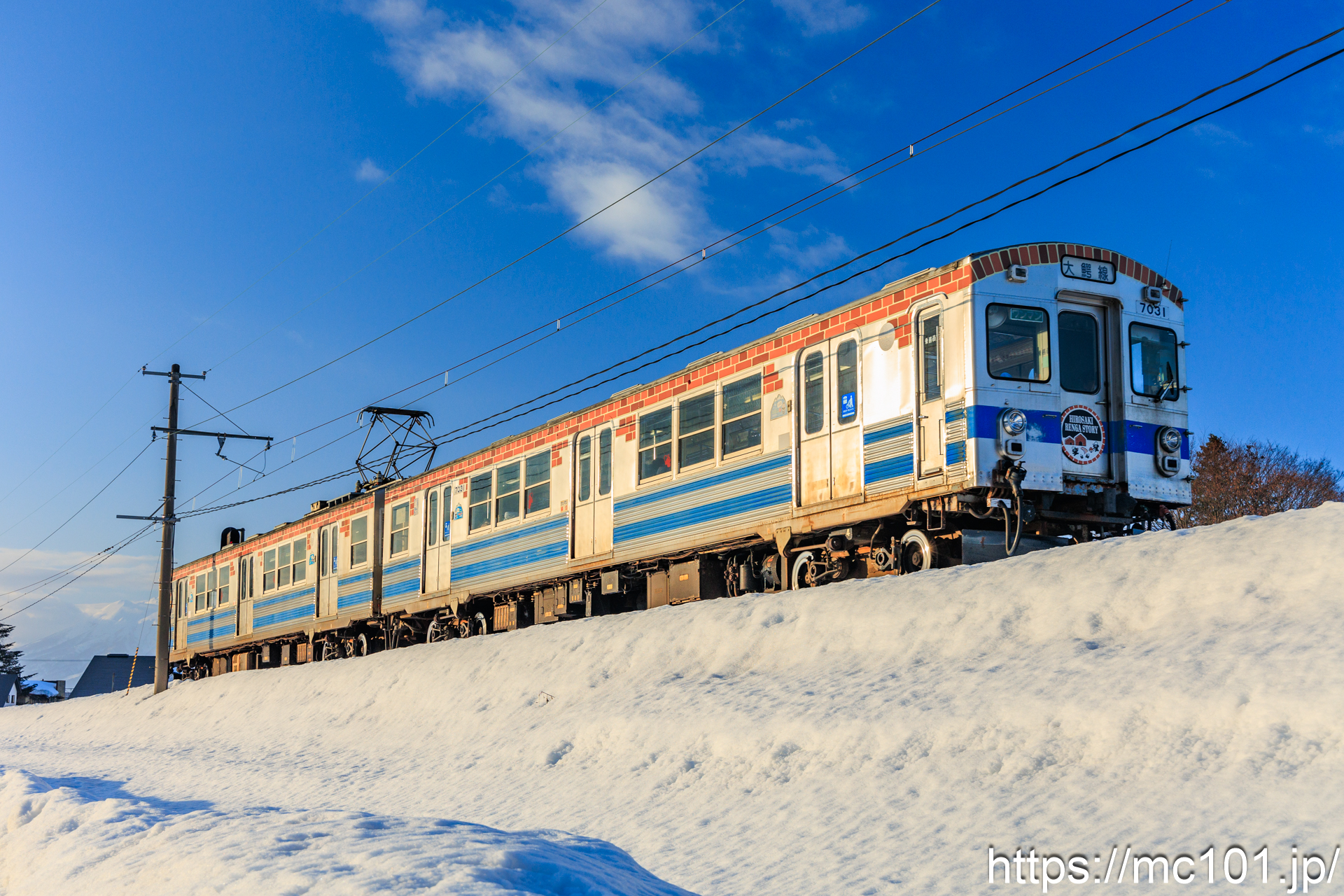 弘南鉄道大鰐線石川プール前～石川間 で撮影した弘南鉄道7000系7031 他 の写真