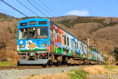 [秩父鉄道波久礼～樋口間] 1531列車、7502F、秩父ジオパークトレイン、現在はこの場所に入ることはできません。