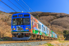[秩父鉄道波久礼～樋口間] 1515列車、7502F、秩父ジオパークトレイン、現在はこの場所に入ることはできません。