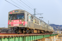 [福島交通飯坂線医王寺前～花水坂間] 16列車、7105F
