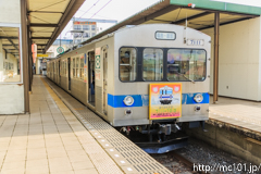 [福島交通飯坂線飯坂温泉駅] 24列車、7111F、前から(最後の飯坂温泉駅停車中)
