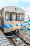 [福島交通飯坂線福島駅] 29列車、7111F、後ろから(最後の福島駅停車中)