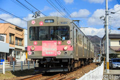 [福島交通飯坂線平野～医王寺前間] 26列車、7101F