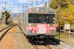 [福島交通飯坂線美術館図書館前駅] 34列車、7103F