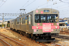 [福島交通飯坂線桜水駅付近] 56列車、7101F