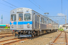 [弘南鉄道大鰐線津軽大沢車両検修所] 7000系7039F、準急石原行表示