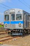 [弘南鉄道大鰐線津軽大沢車両検修所] 7000系7039F、ソシオ流通センター行表示(縦)