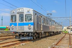 [弘南鉄道大鰐線津軽大沢車両検修所] 7000系7039F、野上行表示