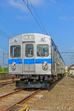 [弘南鉄道大鰐線津軽大沢車両検修所] 7000系7039F、幕回し(実際には板の入れ替え)が一通り終わったところで、今度はヘッドマークステーが準備されました。