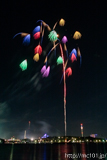 [第44回金沢まつり花火大会] No.51 7寸玉 3発「昇朴付 分砲に百花園」)