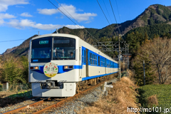 [秩父鉄道武州中川～武州日野間] 1005列車急行秩父路5号、6000系6001F、開運号HM付き