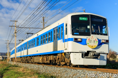 [秩父鉄道ふかや花園～小前田間] 1004列車急行秩父路4号、6000系6001F、開運号HM付き