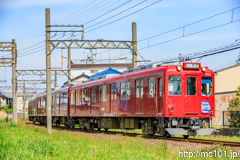 [養老鉄道養老線大垣～西大垣間] 1450列車、600系D02編成、養老鉄道100周年・京急120周年コラボHM付き