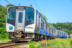 [仙石線手樽～陸前富山間] 5572D仙石東北ライン快速(緑)、HB-E210系C-1編成他、バリ順! カツカツ!
