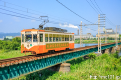 [万葉線六渡寺～庄川口間] 33列車、デ7070形7073、令和号